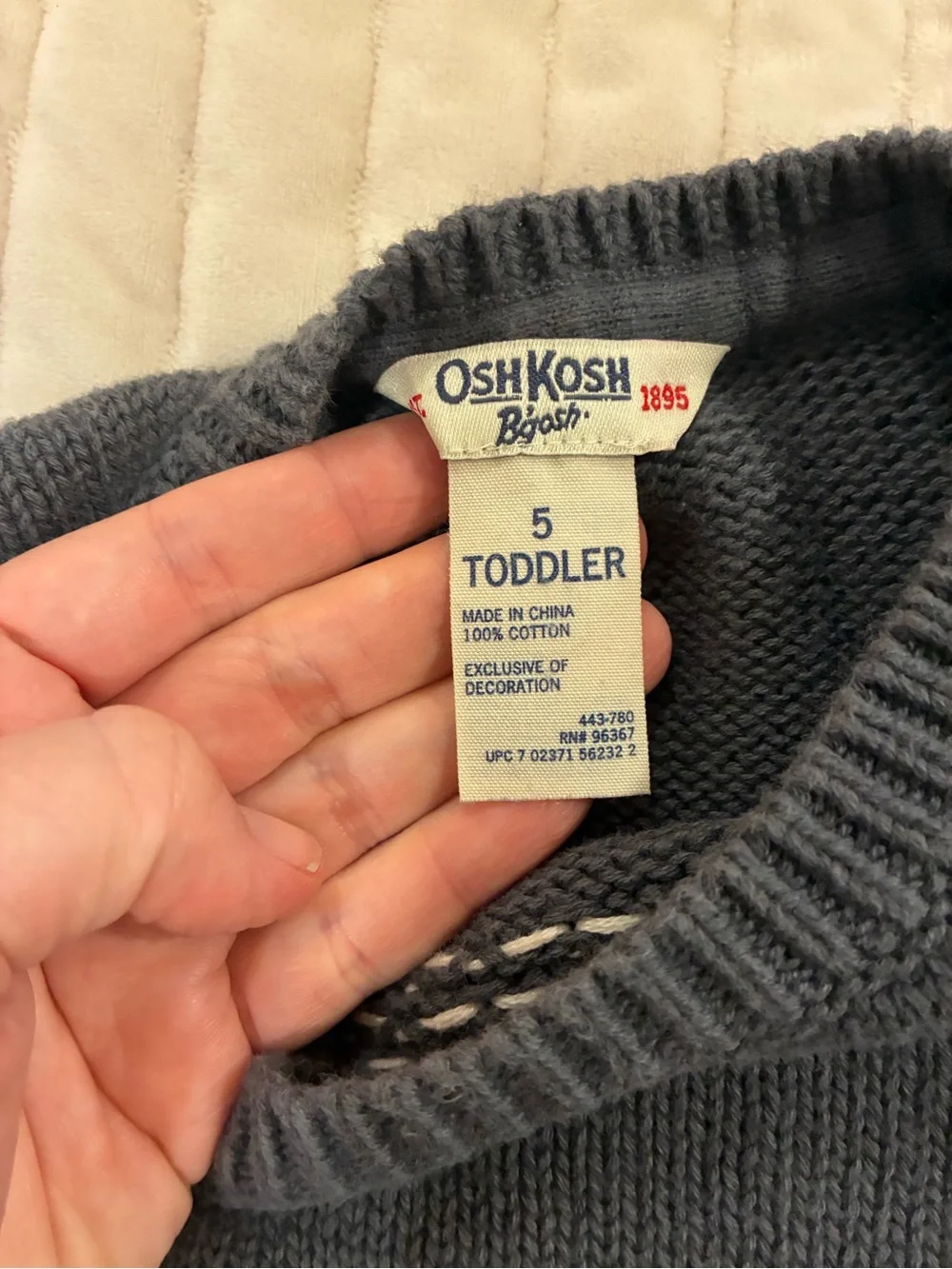 Osh Kosh Gray Sweater Reindeer 5t